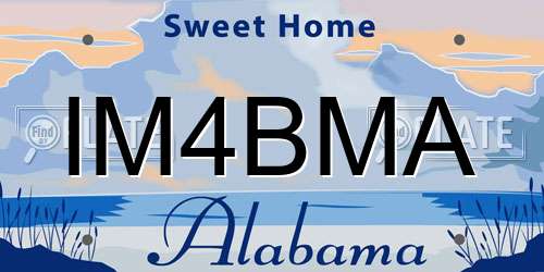 IM4BMA Alabama License Plate
