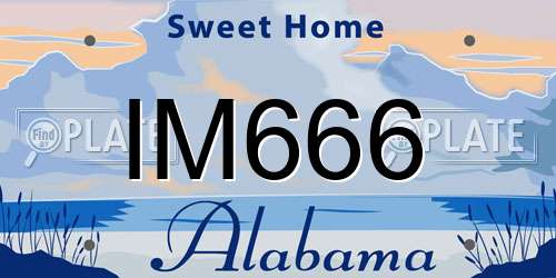 IM666 Alabama License Plate