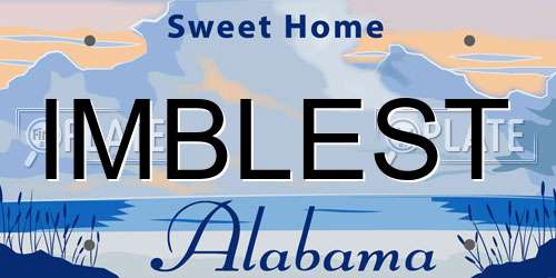 IMBLEST Alabama License Plate