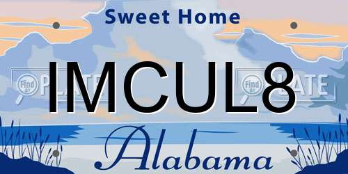 IMCUL8 Alabama License Plate