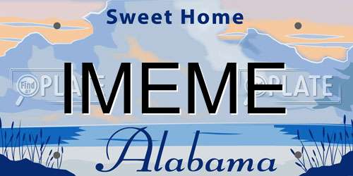 IMEME Alabama License Plate