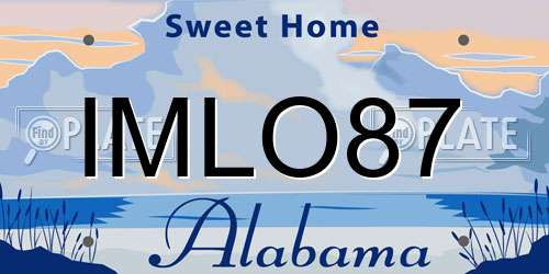 IMLO87 Alabama License Plate