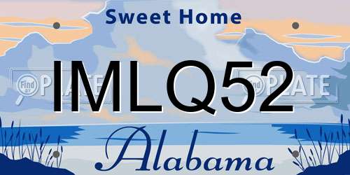 IMLQ52 Alabama License Plate