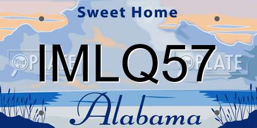 IMLQ57 Alabama License Plate