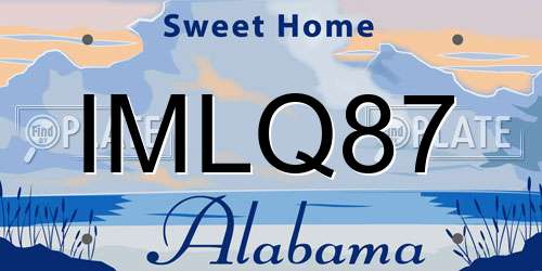 IMLQ87 Alabama License Plate