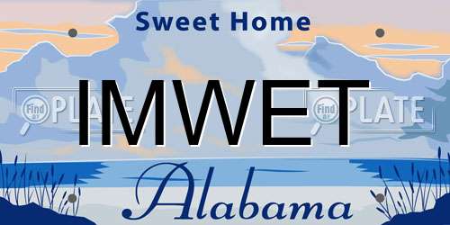 IMWET Alabama License Plate