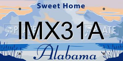 IMX31A Alabama License Plate