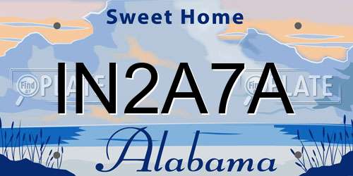 IN2A7A Alabama License Plate