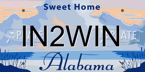 IN2WIN Alabama License Plate