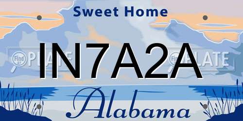 IN7A2A Alabama License Plate