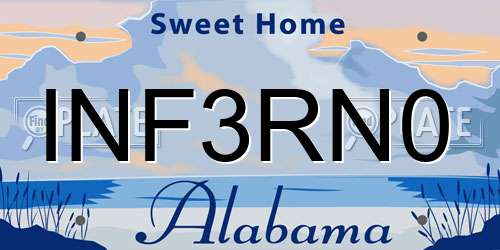 INF3RN0 Alabama License Plate