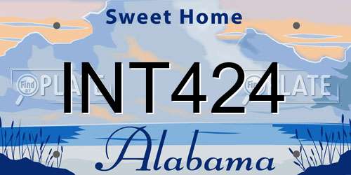 INT424 Alabama License Plate