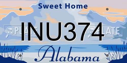 INU374 Alabama License Plate