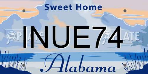 INUE74 Alabama License Plate