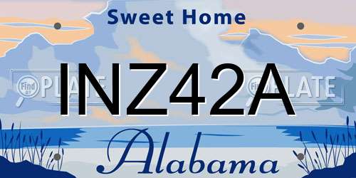INZ42A Alabama License Plate