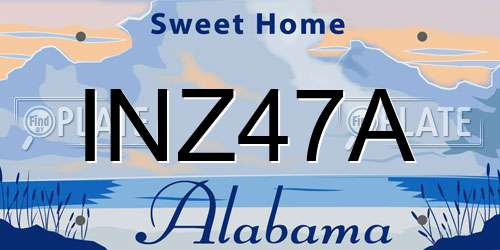 INZ47A Alabama License Plate
