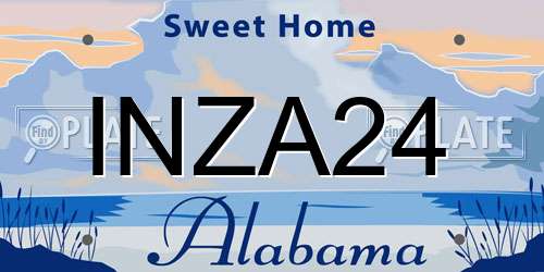 INZA24 Alabama License Plate