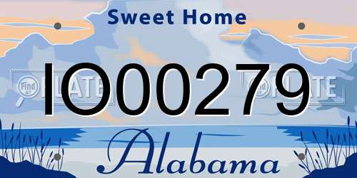 IO00279 Alabama License Plate