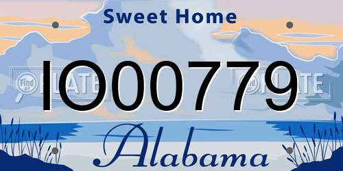 IO00779 Alabama License Plate
