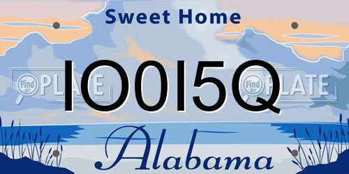 IO0I5Q Alabama License Plate