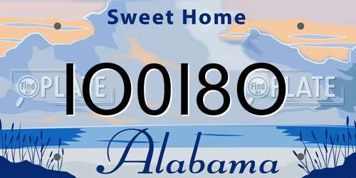 IO0I8O Alabama License Plate
