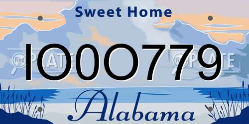 IO0O779 Alabama License Plate