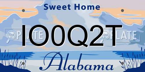 IO0Q2T Alabama License Plate