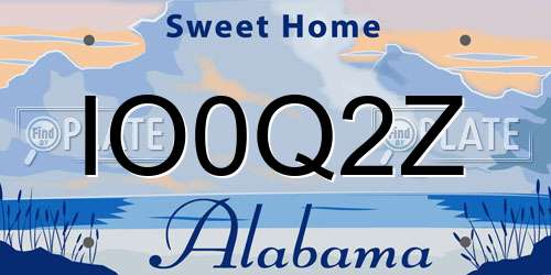 IO0Q2Z Alabama License Plate