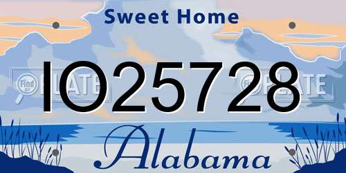 IO25728 Alabama License Plate