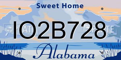 IO2B728 Alabama License Plate