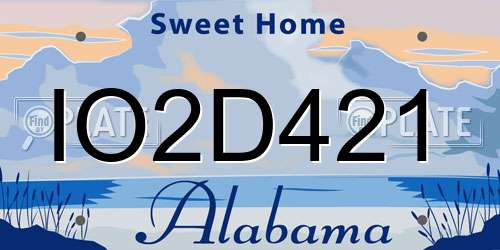 IO2D421 Alabama License Plate