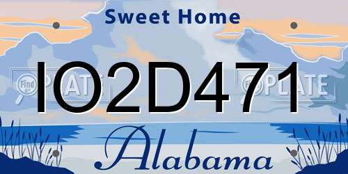 IO2D471 Alabama License Plate