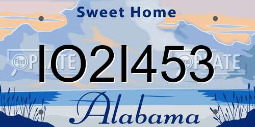 IO2I453 Alabama License Plate