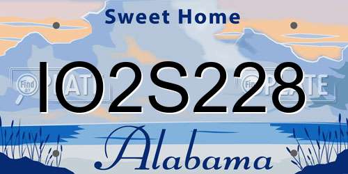IO2S228 Alabama License Plate