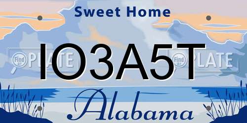 IO3A5T Alabama License Plate