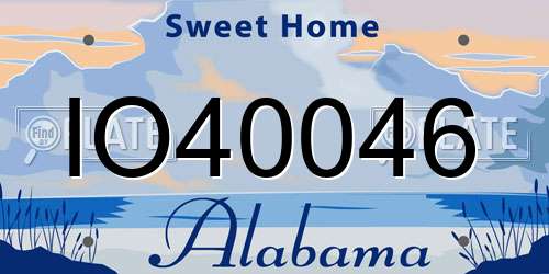 IO40046 Alabama License Plate