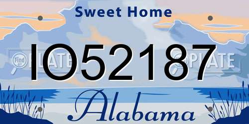 IO52187 Alabama License Plate