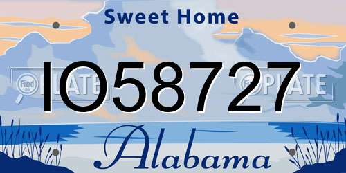 IO58727 Alabama License Plate
