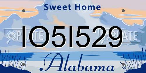 IO5I529 Alabama License Plate