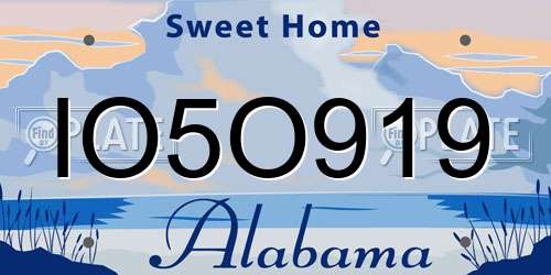 IO5O919 Alabama License Plate