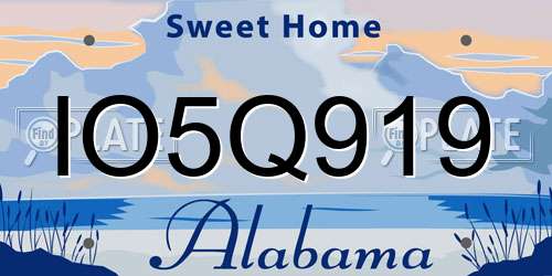 IO5Q919 Alabama License Plate