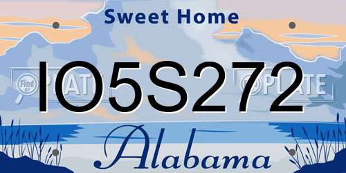 IO5S272 Alabama License Plate