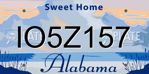 IO5Z157 Alabama License Plate