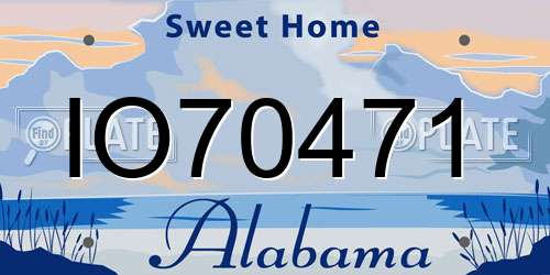 IO70471 Alabama License Plate