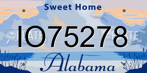 IO75278 Alabama License Plate