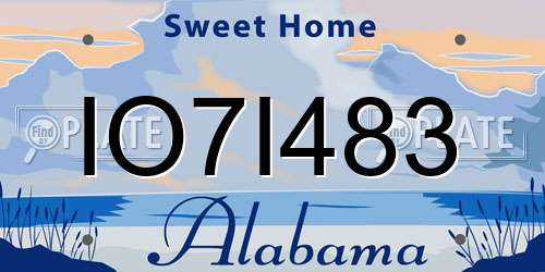 IO7I483 Alabama License Plate