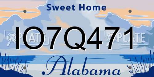 IO7Q471 Alabama License Plate