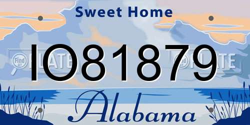 IO81879 Alabama License Plate