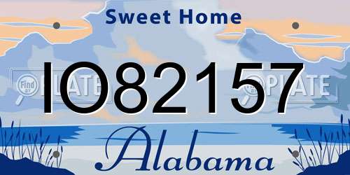 IO82157 Alabama License Plate