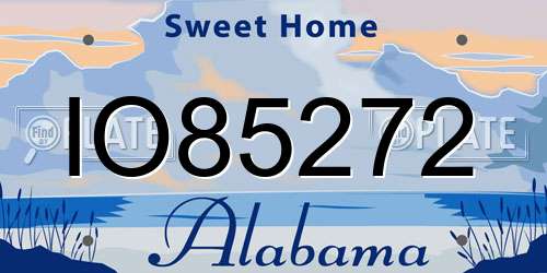 IO85272 Alabama License Plate